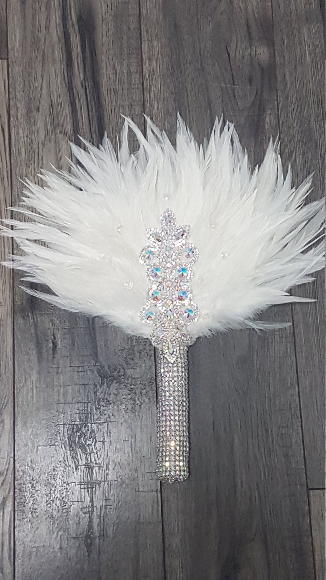 Brides Feather Fan bouquet ,  Great Gatsby wedding decor