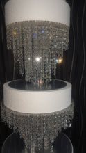 Load image into Gallery viewer, Crystal wedding cake table. cake stand, chandelier style  Table -  TALL FLOOR STANDING sizes with Led by Crystal wedding uk
