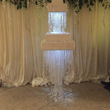 Load image into Gallery viewer, Crystal wedding cake table. cake stand, chandelier style  Table -  TALL FLOOR STANDING sizes with Led by Crystal wedding uk

