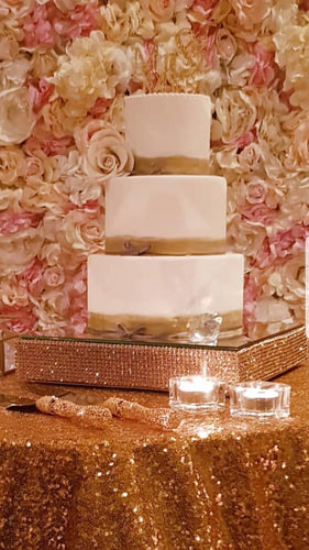 Rhinestone cake stand, Diamante cake platform, cake plateau rose gold, pearl,silver + more colours by Crystal wedding uk