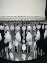 Load image into Gallery viewer, Crystal cake stand,  RARE white cake stand, Glass crystal droplet for wedding cakes
