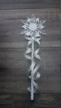 Load image into Gallery viewer, Snowflake wand, flower girl bridesmaid, Winter wedding by Crystal wedding uk
