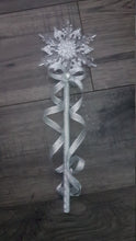 Load image into Gallery viewer, Snowflake wand, flower girl bridesmaid, Winter wedding by Crystal wedding uk
