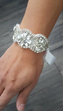Load image into Gallery viewer, Wedding Cuff  set of 4 Bracelet Great Gatsby Vintage Glam Art Deco Crystal rhinestone  bridesmaid flower girl  small size-
