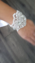 Load image into Gallery viewer, Wedding Cuff,  Vintage Glam,Art Deco, Crystal rhinestone  bracelet. by Crystal wedding uk
