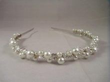 Load image into Gallery viewer, Pearl and crystal tiara hair band
