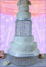Load image into Gallery viewer, Crystal cake stand Faux Crystal, chandelier style cake holder. by Crystal wedding uk
