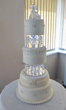 Load image into Gallery viewer, Cake stand Chandelier drape design with lights -  for WEDDING CAKE many sizes by Crystal wedding uk
