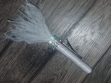 Load image into Gallery viewer, Feather Crystal  4pcs rhinestone Boutonnière  -ANY COLOUR by Crystal wedding uk
