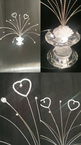 Crystal love hearts wedding table centrepiece