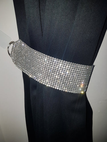 Crystal Curtain tie backs, Pair Of Real Glass Crystal, wide 8cm,  hold Backs for Curtains by Crystal wedding uk