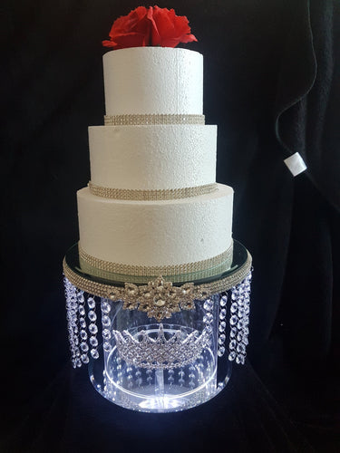 Wedding cake stand, Glass slipper, magial red rose, princess tiara styles by Crystal wedding uk