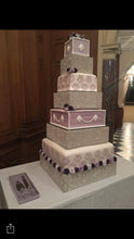 Load image into Gallery viewer, Rhinestone diamante  Crystal wedding cake stand,  dummy cake,  plate. by Crystal wedding uk
