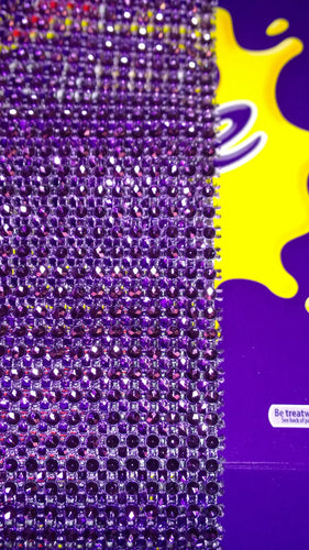 Cadbury purple Rhinestone ribbon, Diamond Mesh, Diamante Bling, Crystal trim 1 METER cake trim. by Crystal wedding uk