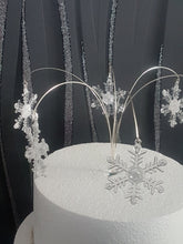 Load image into Gallery viewer, Sparkling Snowflake Cake topper,  for a Winter , Christmas wedding
