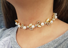 Load image into Gallery viewer, CHOKER NECKLACE,  Rhinestone Crystal silver or gold tone
