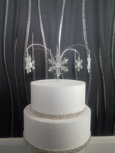 Load image into Gallery viewer, Sparkling Snowflake Cake topper,  for a Winter , Christmas wedding
