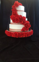 Load image into Gallery viewer, Cake swing, Suspended  Rose Swing cake platform ,Rose wedding cake hanger platform by Crystal wedding uk
