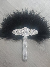 Load image into Gallery viewer, Ostrich PLUME Feather Fan 16&quot;  bouquet luxury  alternative  Bouquet  Great Gatsby wedding style -ANY COLOUR  Artificial bouquet
