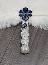 Load image into Gallery viewer, Feather Fan bouquet,  custom brooch bridal fan. Great Gatsby wedding style 1920&#39;s by Crystal wedding uk
