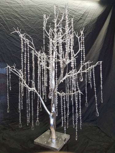Crystal manzanita tree, 2 sizes , Tall wedding table decor, white wedding tree, Table centrepiece, by Crystal wedding uk