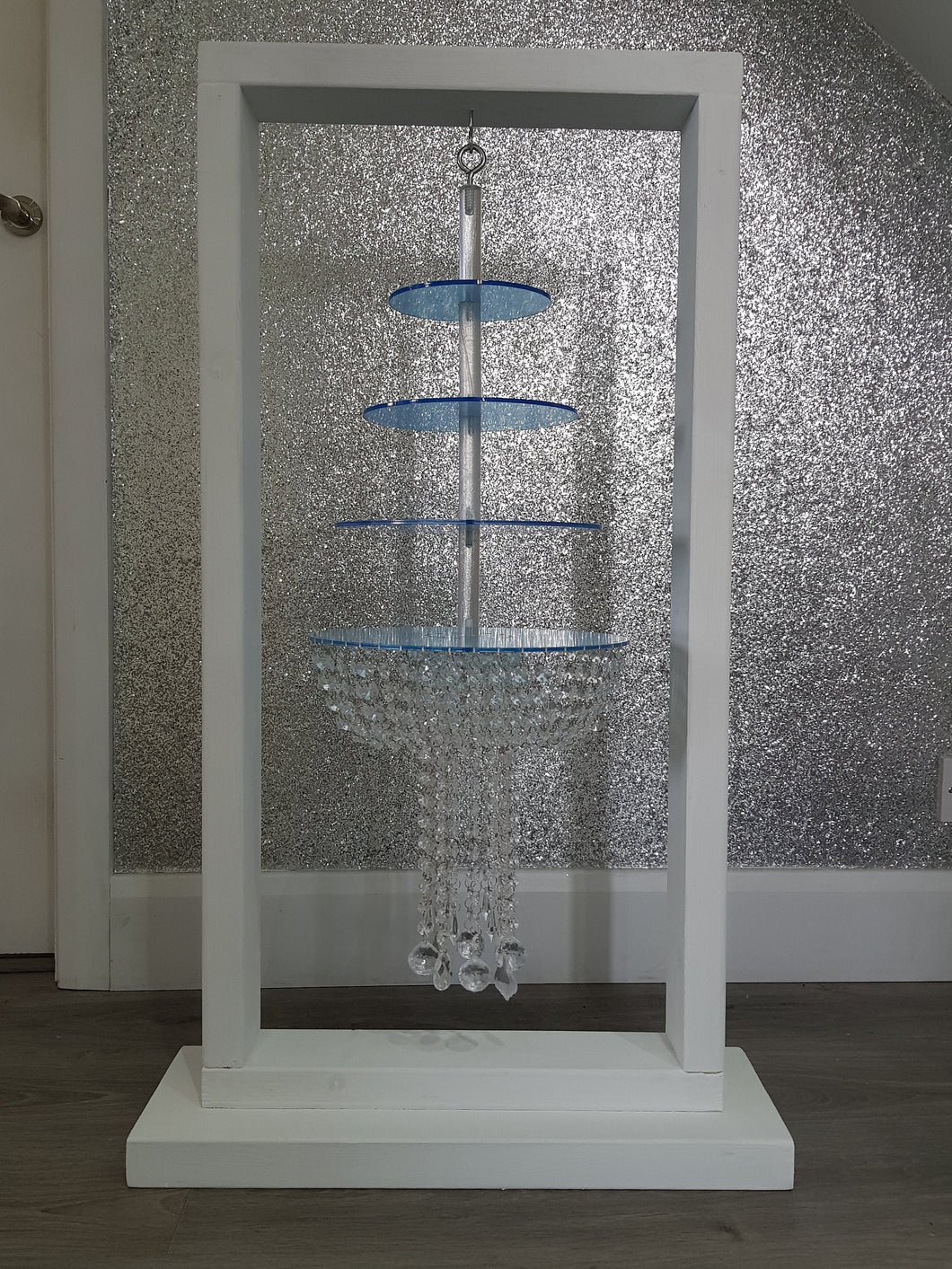 Cake hanger stand , 4 tier  crystal acrylic cake kit, wooden Hanger stand  100cm or 180cm, Suspended cake frame