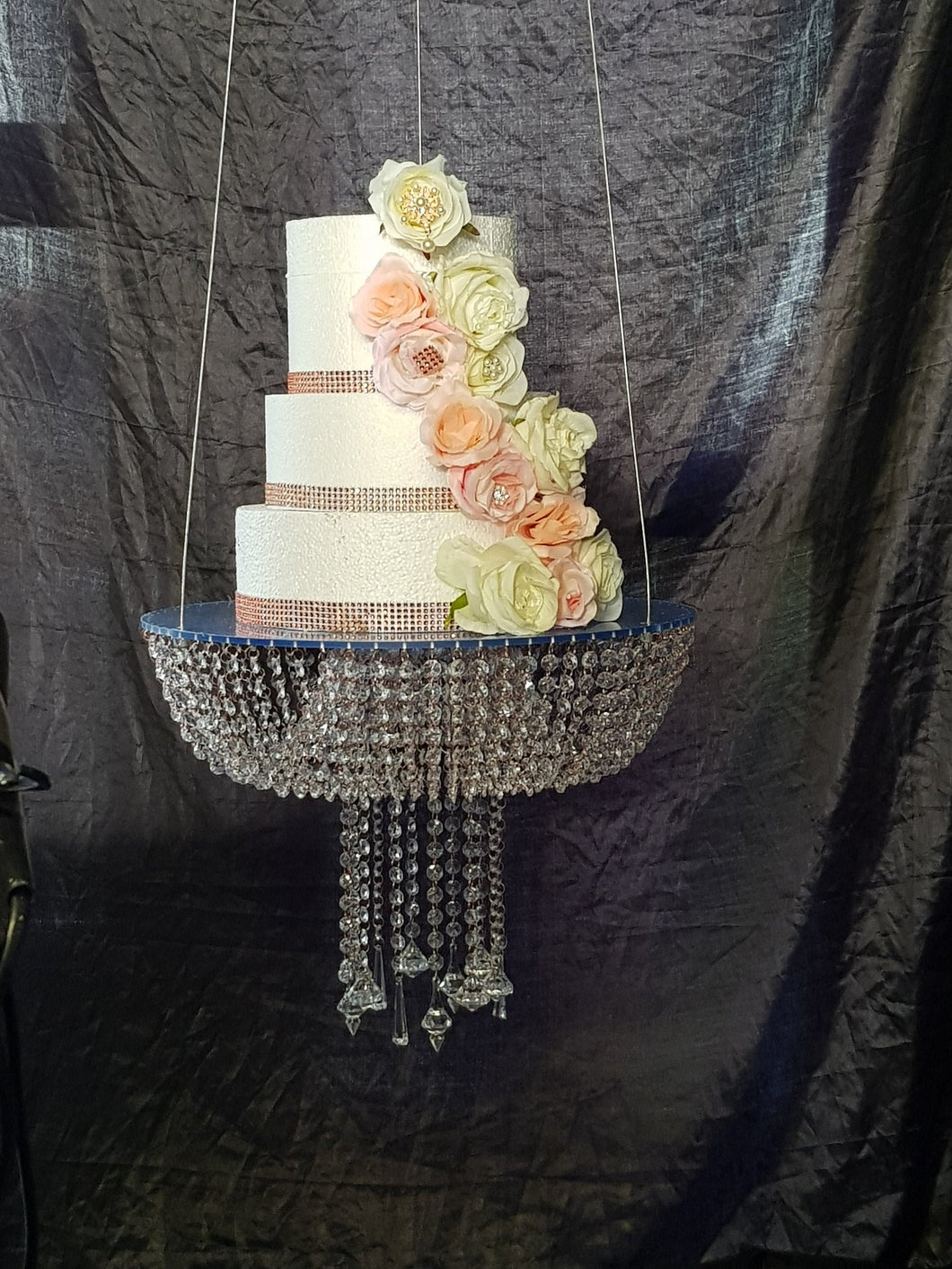 Suspended cake platform, cake Swing ,clear acrylic cake chandelier cake plate. by Crystal wedding uk