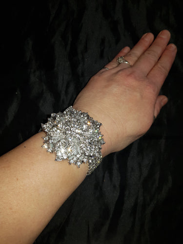 Vintage inspired crystal flower wrist corsage by Crystal wedding uk