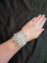 Load image into Gallery viewer, Wrist corsage ,Crystal rhinestone Wedding Cuff, bridesmaid Bracelet by Crystal wedding uk
