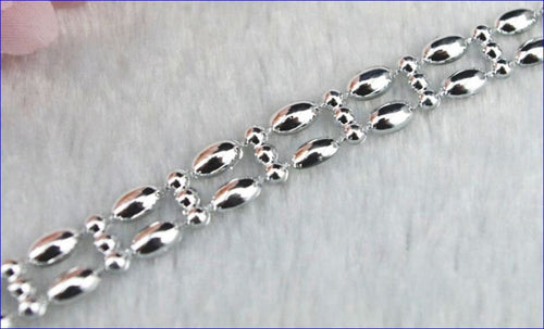 1 meter silver bead chain ribbon banding string cake ribbon  trim &  for crafts by Crystal wedding uk