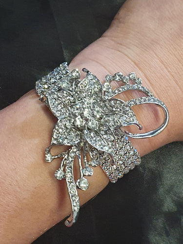 Vintage inspired crystal wrist corsage