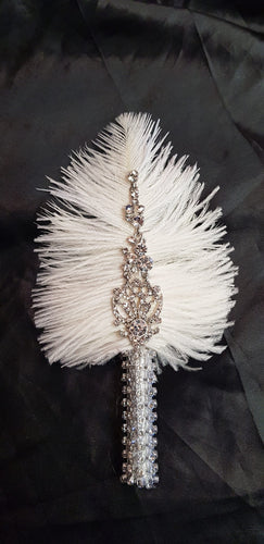 Feather buttonhole Boutonnière , Ostrich  Feather and rhinestones by Crystal wedding uk