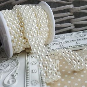 1 meter  Pearl chain ribbon banding string cake ribbon  trim &  for crafts
