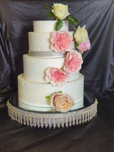 Load image into Gallery viewer, Diamante cake stand,  rhinestone tassel design by Crystal wedding uk
