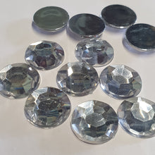 Load image into Gallery viewer, Clear Acrylic Gemstones 18mm  rhinestone flat back diamante 20pc by Crystal wedding uk
