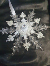 Load image into Gallery viewer, Snowflake hanging bouquet,  Winter wedding accessory by Crystal wedding uk
