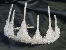 Load image into Gallery viewer, Crystal tiara crown,  Couture inspired, modern crystal tiara,  Ab crystal beads by Crystal wedding uk
