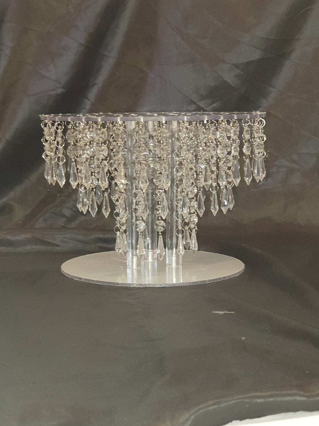 Wedding cake stand, Tiered style, real  crystal chandelier cake stand+ LED
