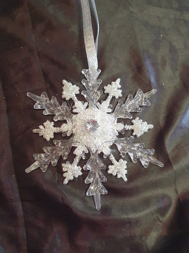 Snowflake hanging bouquet,  Winter wedding accessory by Crystal wedding uk