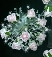 Load image into Gallery viewer, Rose fall Crystal  cascade bouquet Wedding bridal flowers by Crystal wedding uk
