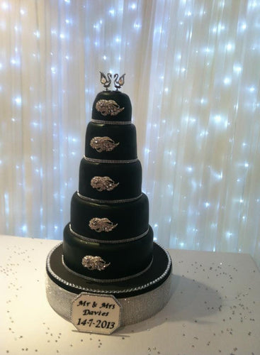 Cake brooch, crystal rhinestone cake decoration - Silver, Gold by Crystal wedding uk