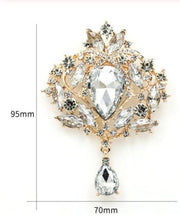 Load image into Gallery viewer, Cake brooch, Droplet style crystal rhinestone cake decoration by Crystal wedding uk
