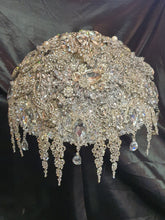 Load image into Gallery viewer, Crystal brooch bouquet, jewel  bouquet, alternative Great Gatsby style wedding flowers.
