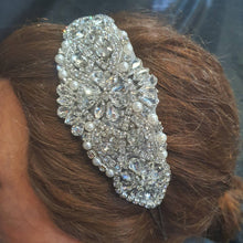 Load image into Gallery viewer, Crystal and Pearl tiara , side hair piece by Crystal wedding uk
