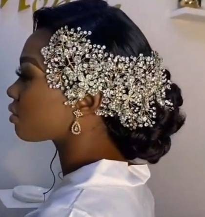 large Vintage  inspired crystal tiara hair band wrap  , hair piece by Crystal wedding uk