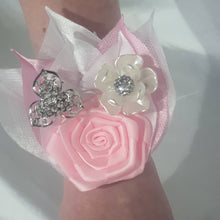 Load image into Gallery viewer, Wedding Boutonniere, wrist corsage.  broochbuttonhole , Wedding Buttonhole Pin for groom, usher, groomsman. by Crystal wedding uk
