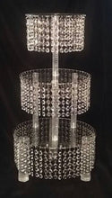 Load image into Gallery viewer, Crystal cake stand, 3 tier wedding cake stand, Faux crystal beads round or square shape by Crystal wedding uk
