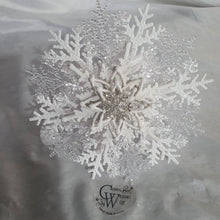 Load image into Gallery viewer, Snowflake bouquet for a Winter wedding bridesmaid by Crystal wedding uk
