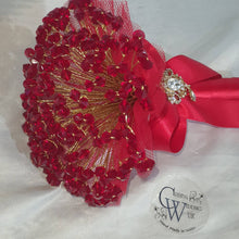 Load image into Gallery viewer, Crystal bouquet, Brides or bridesmaid wired crystal bead bouquet , Custom colours made to order by Crystal wedding uk
