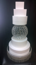 Load image into Gallery viewer, Crystal BALL SPIRAL SPHERE cake separator, divider by Crystal wedding uk
